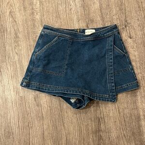 Miou Muse Denim Wrap Skort - Blue